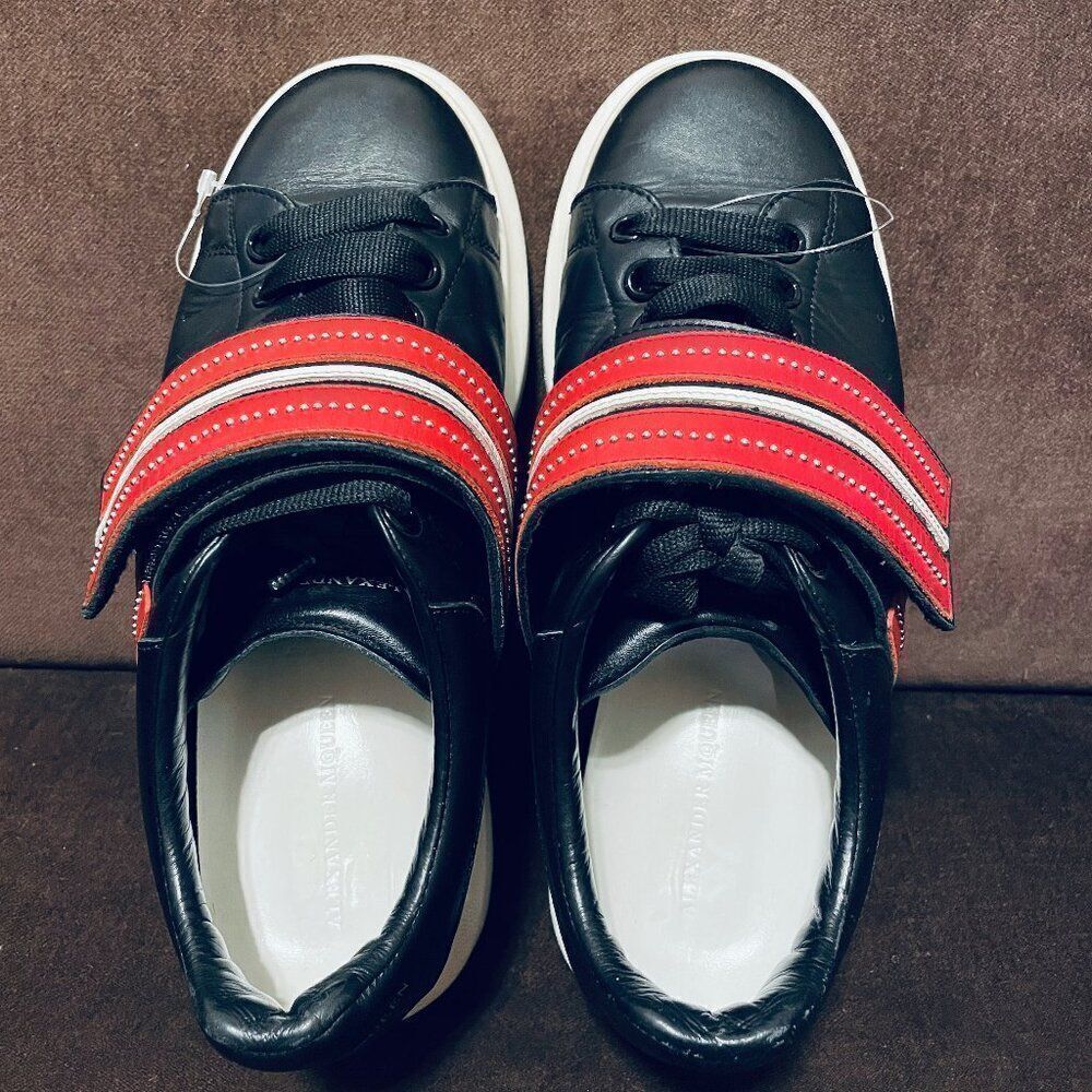 Alexander McQueen Larry Oversized Platform Sneaker Black Red Studded Strap 10 US - Picture 8 of 16